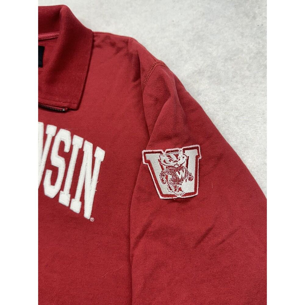 Wisconsin Badgers Mens XXL Sweatshirt 1/4 Zip Pullover '47 Red - Picture 6 of 9
